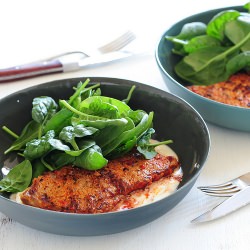 Harissa Steaks with Yoghurt Sauce