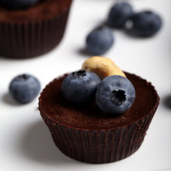 Chocolate Cups with Blueberries