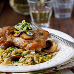 Orzo Risotto with Leeks, Mushrooms