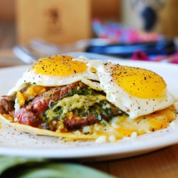 Flank Steak and Eggs with Guacamole