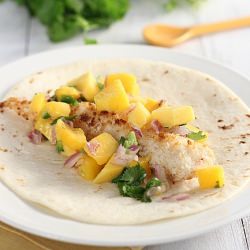 Tilapia Tacos with Peach Salsa