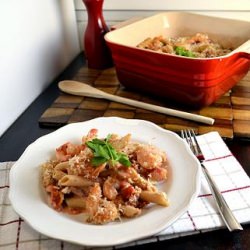 Lighter Garlic Shrimp Pasta