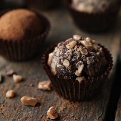 Dark Chocolate Toffee Truffles