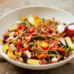 Roasted Vegetable Spelt Spaghetti