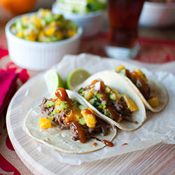Short Rib Tacos w/ Orange BBQ Sauce