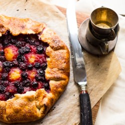 Yellow Plum and Blueberry Galette
