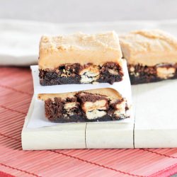 Brownies with Buckeye Icing