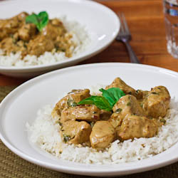 Curry Chicken & Basil Coconut Sauce