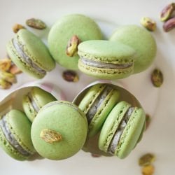 Pistachio and Black Sesame Macarons