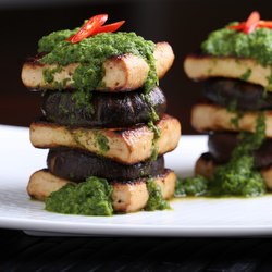 Tofu and Shiitake Stack