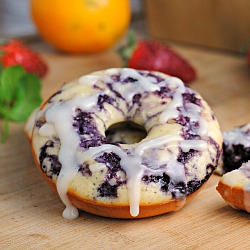 Blueberry Lemon Glazed Doughnuts