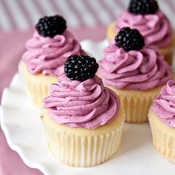 Lemon Cupcakes w/ Berry Buttercream