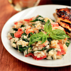Tomato-Basil & Spinach Risotto