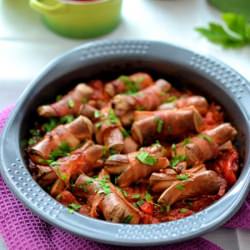 Baked Sausages with Tomatoes