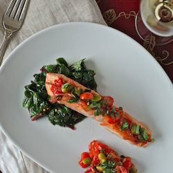 Salmon with Warm Tomato & Edamame