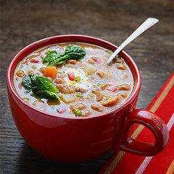 Pinto Bean Soup with Spinach