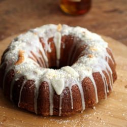 Caramelized Mango Coconut Rum Cake