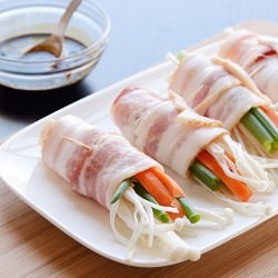 Bacon Wrapped Enoki Mushrooms