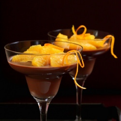 Chocolate Panna Cotta with Oranges