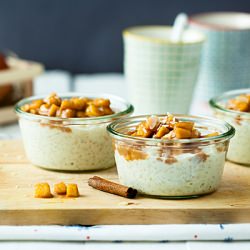 Rice Pudding with Apples in Caramel