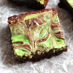 Mint Cheesecake Swirl Brownies