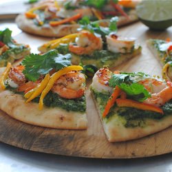 Thai Shrimp Naan Pizzas