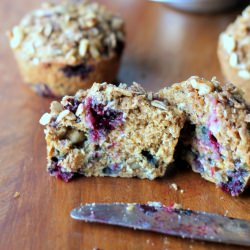 Oat Blueberry Applesauce Muffins