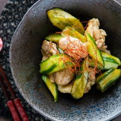 Cucumber and Chicken in Chili Oil