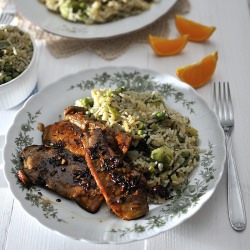 Orange Pork & Green Risotto