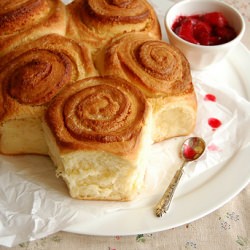 Almond Filled Brioche with Plum Compote