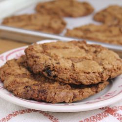 Giant Vegan Oatmeal Raisin Cookies