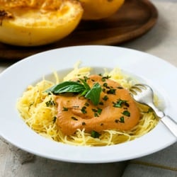 Spaghetti Squash w Red Pepper Sauce