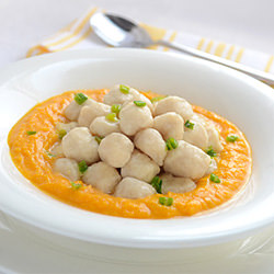 Ricotta Gnocchi with Pumpkin Velvet