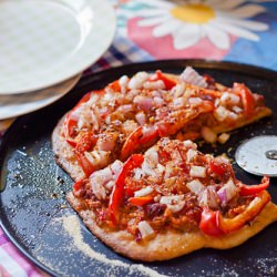 Tomato, Pepper and Onion Flatbread
