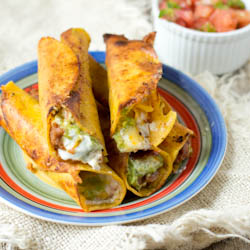 Deep Fried 7 Layer Dip Taquitos