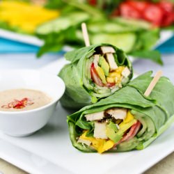 Collard Wraps & Satay Dipping Sauce