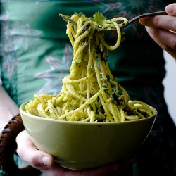 Spaghetti with Avocado Cream