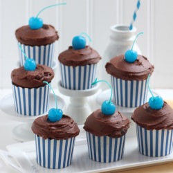 Blue Cherry Cupcakes