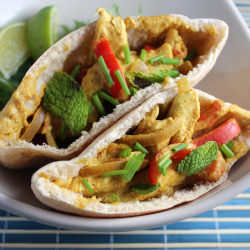 Indian Chicken Curry Pitas