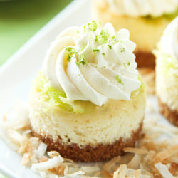 Mini Coconut Lime Cheesecakes