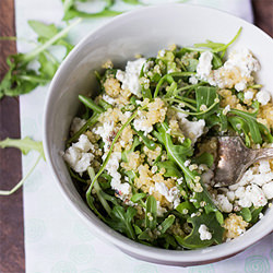 Warm Arugula Salad with Quinoa