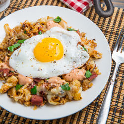 Reuben Cauliflower Corned Beef Hash