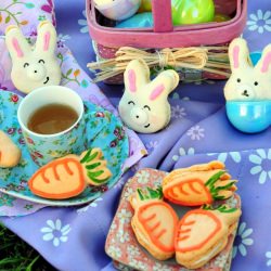 Easter Bunny and Carrot Macarons