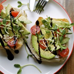 Broiled Avocado Chevre Sandwich