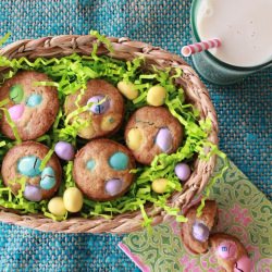 Easter Spring M&M Cookie Muffins