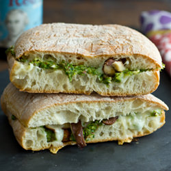 Shiitake Panini w/ Asparagus Pesto