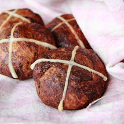 Chocolate Swirl Hot Cross Buns