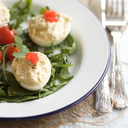 Deviled Egg with Smoked Salmon
