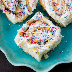 Cake Batter Cinnamon Rolls