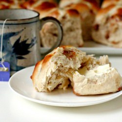 Caramel-Studded Hot Cross Buns